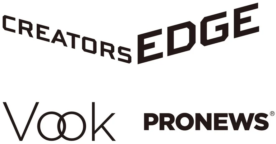 CREATORS EDGE、Vook、PRONEWSのロゴ