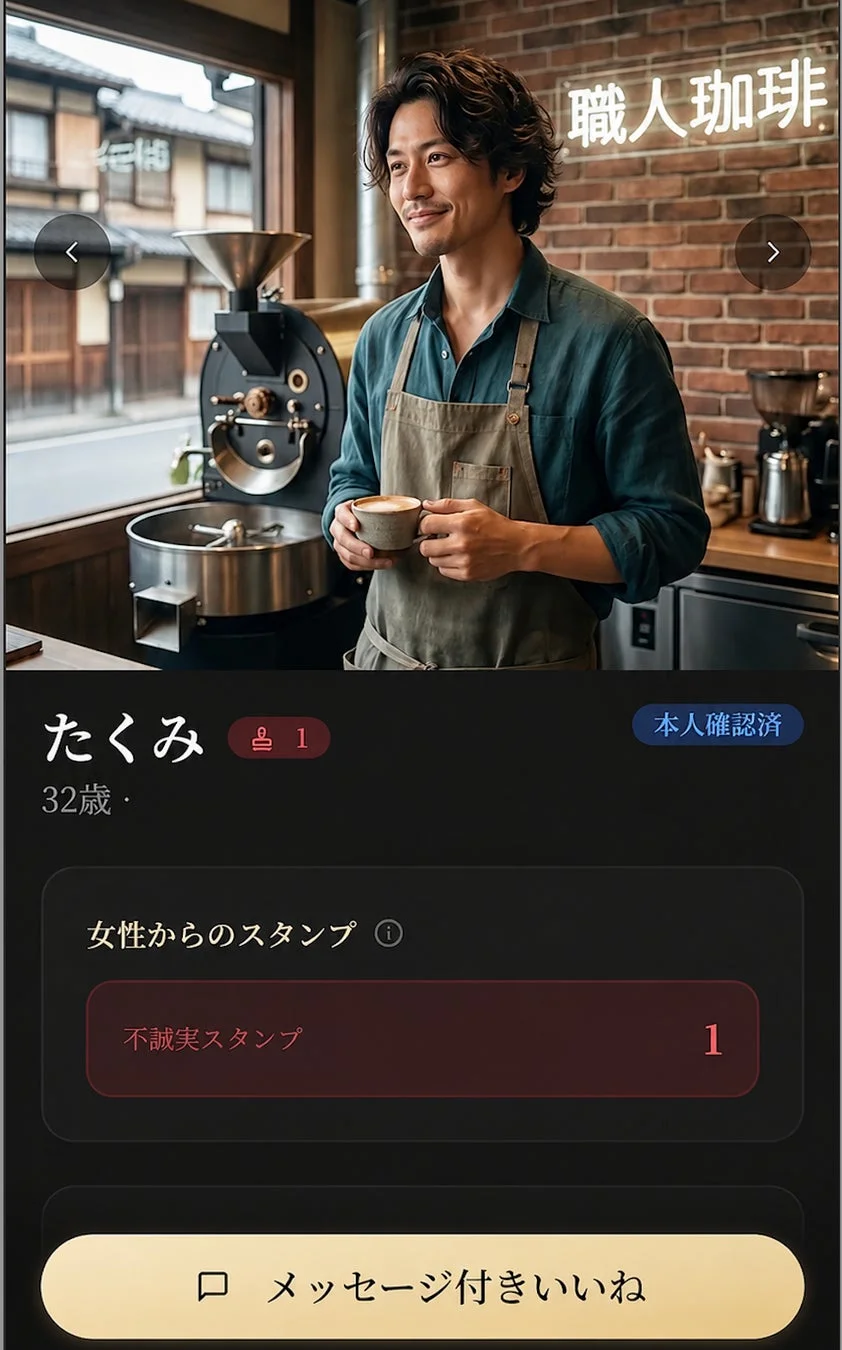 男性プロフィール画面