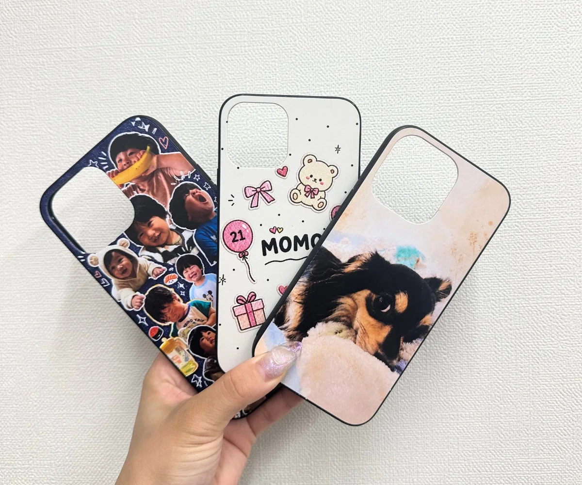 コラージュデザインのスマホケース例