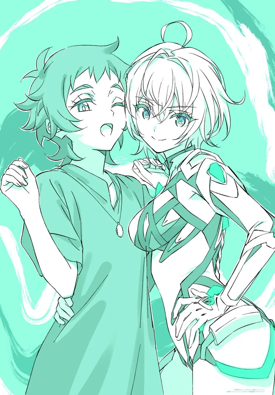 影森ミハルとガブリエルのツーショットイラスト