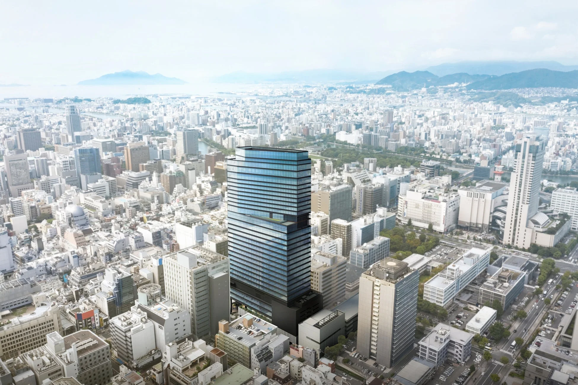 WeWork カミハチクロス広島が位置する都市景観