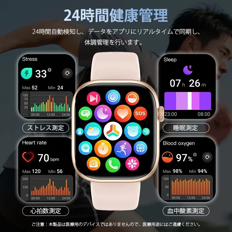 24時間健康管理とストレス測定