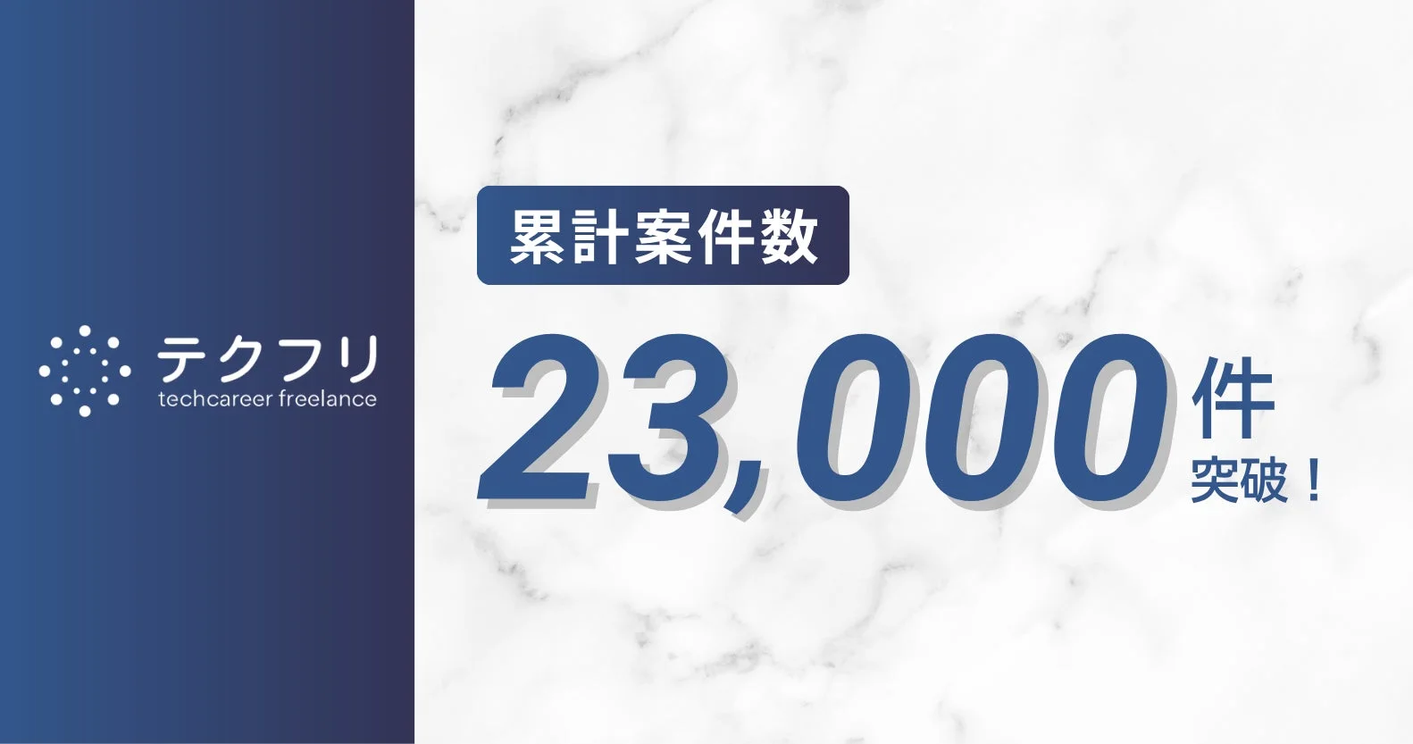 テクフリ累計案件数23,000件突破