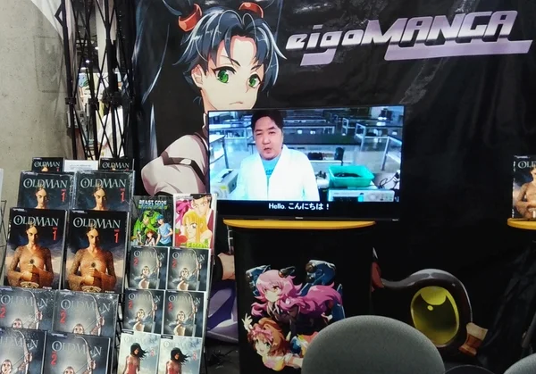 eigoMANGAのイベントブースに並べられた漫画