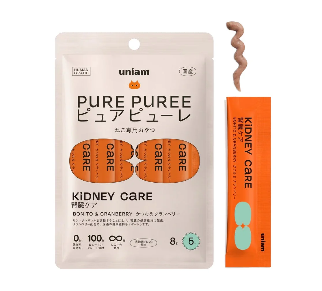 uniamの猫専用おやつ「PURE PUREE 腎臓ケア」パッケージ