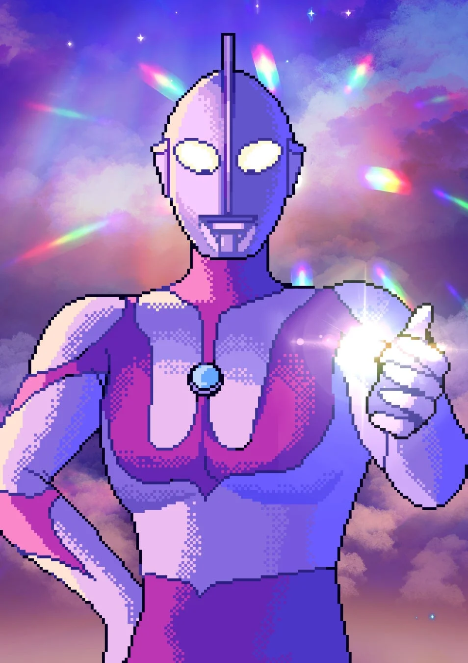 ななみ雪氏によるウルトラマンのピクセルアート