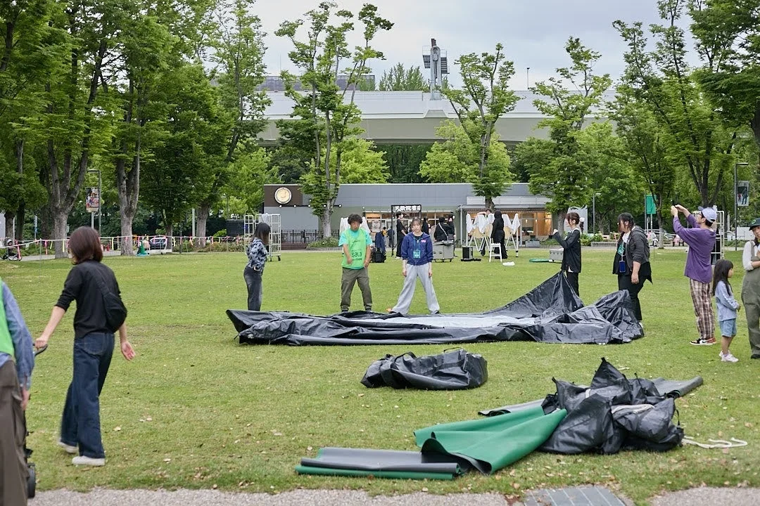 公園でのイベント準備風景