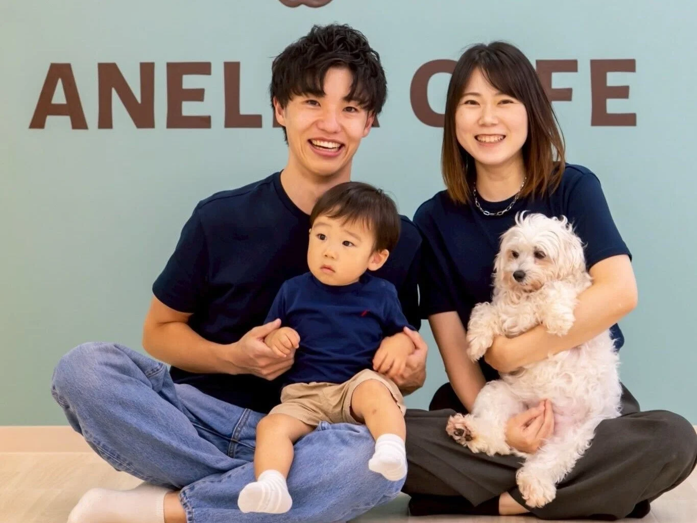 家族と犬
