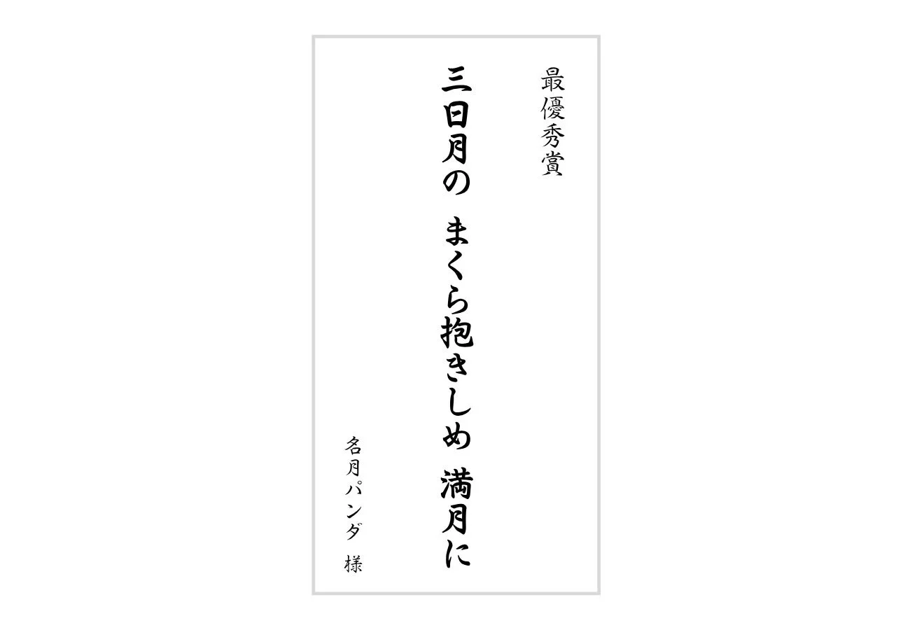 抱きまくら川柳 最優秀賞
