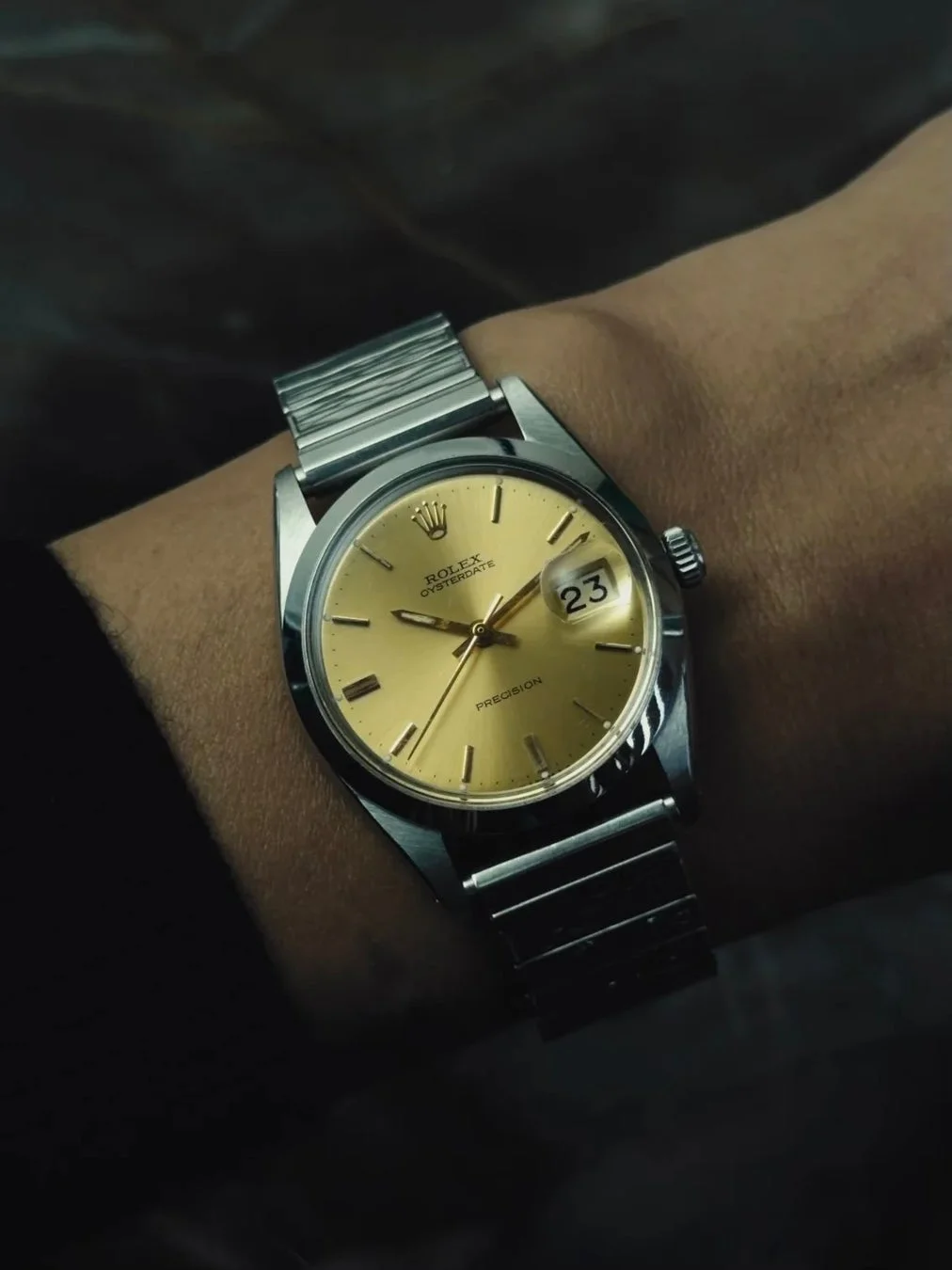 ROLEX Oysterdate Precisionを腕に装着した様子