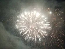 夜空に咲く白い花火