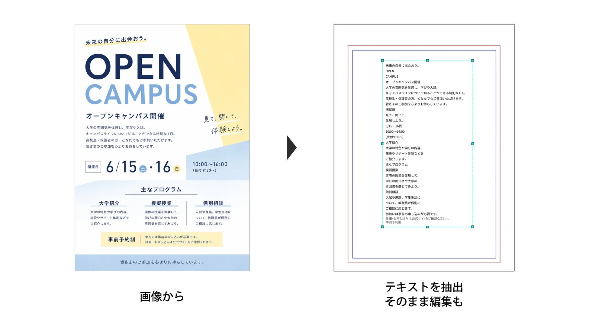 画像からのテキスト抽出例