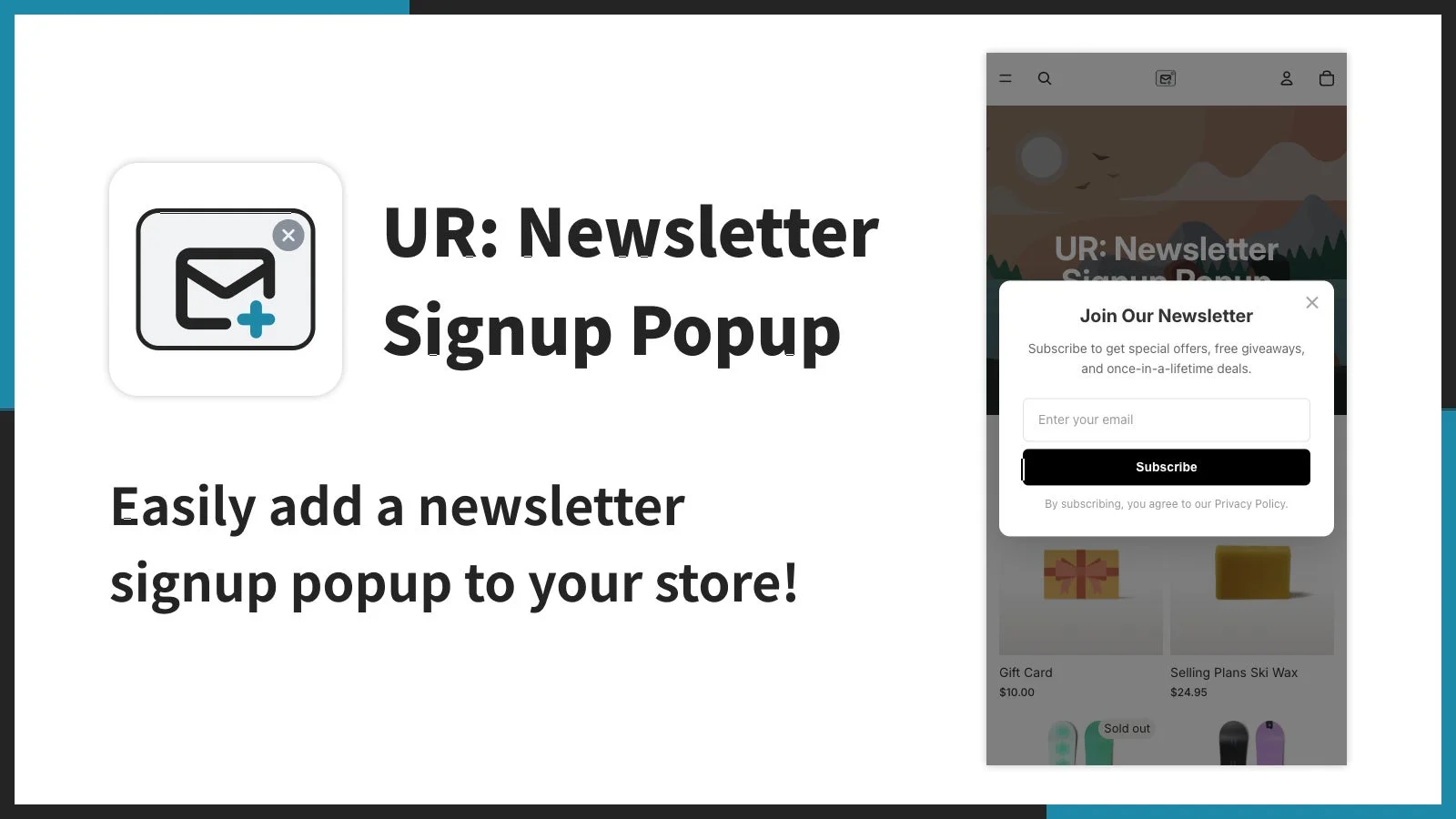 UR: Newsletter Signup PopupのUI