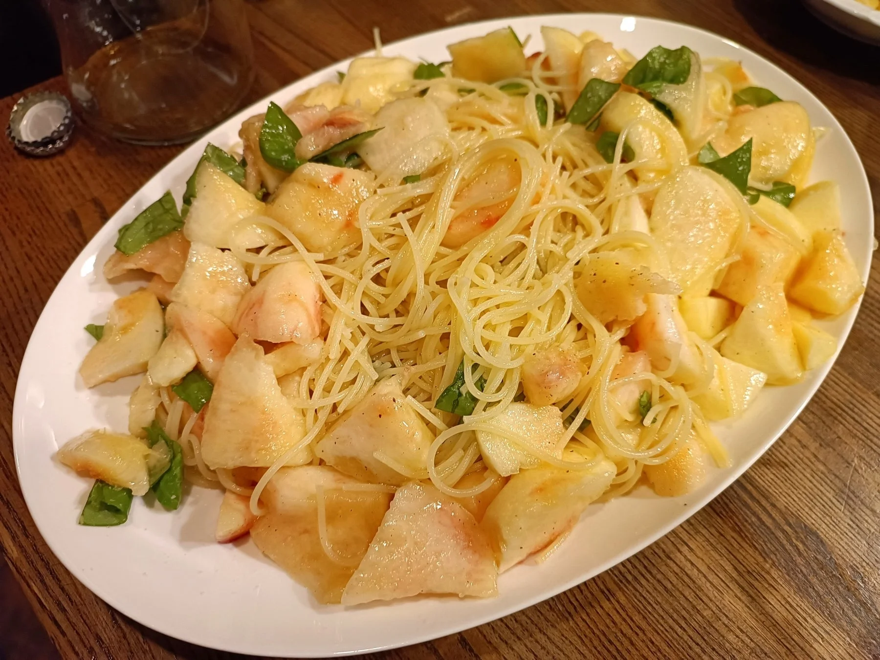 桃パスタ