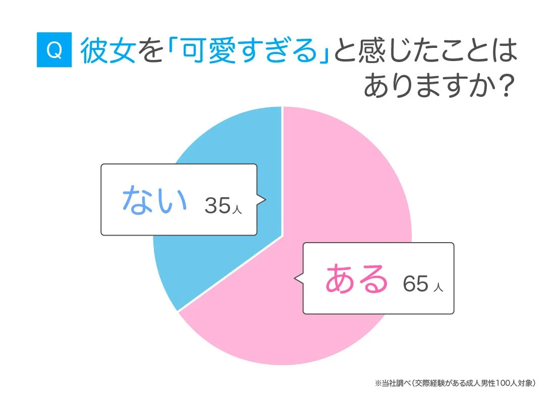 可愛すぎる彼女のアンケート結果を示す円グラフ