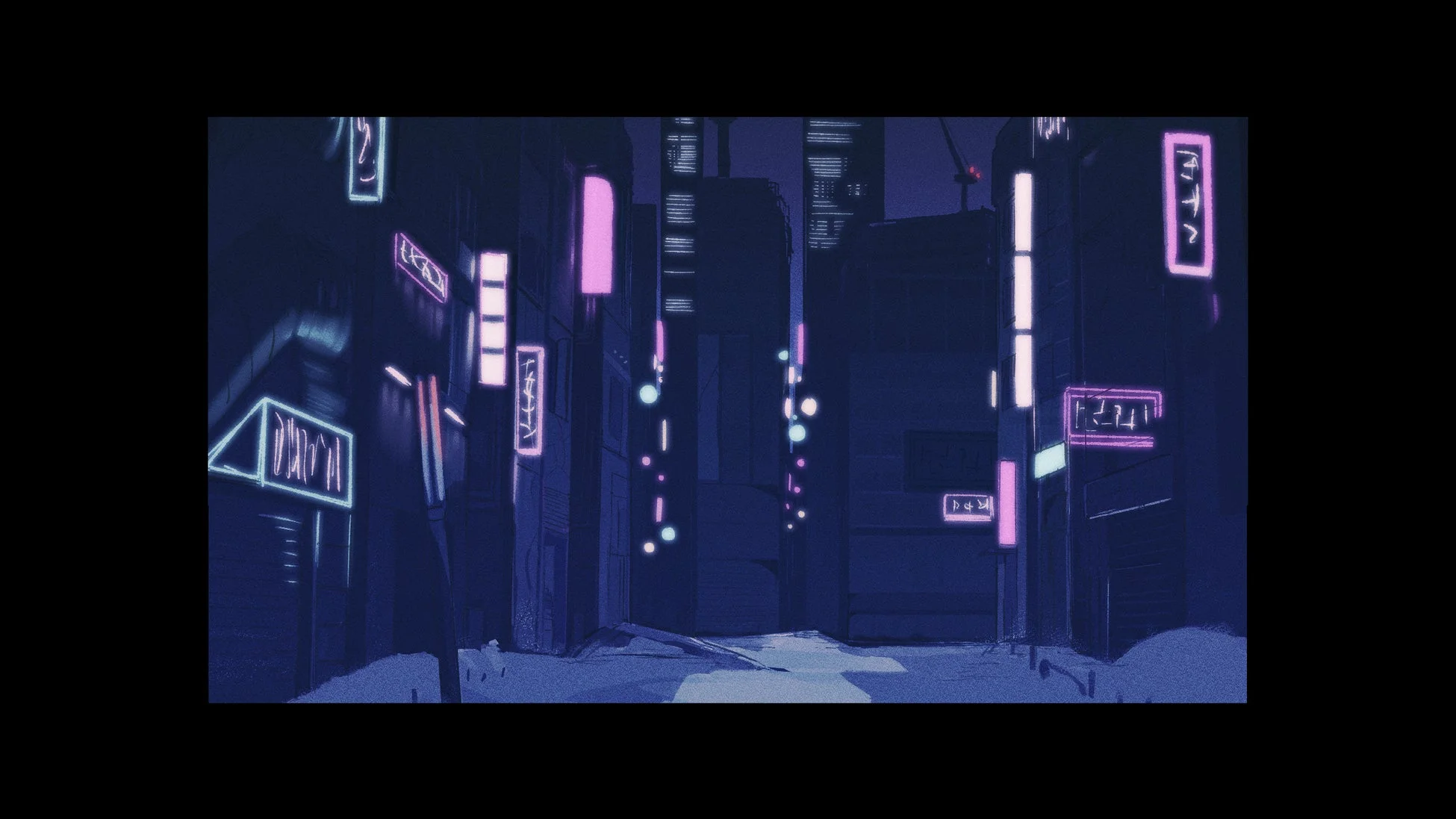 夜の都市の路地