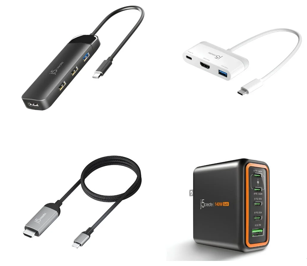 j5createのUSB-C周辺機器とGaN充電器