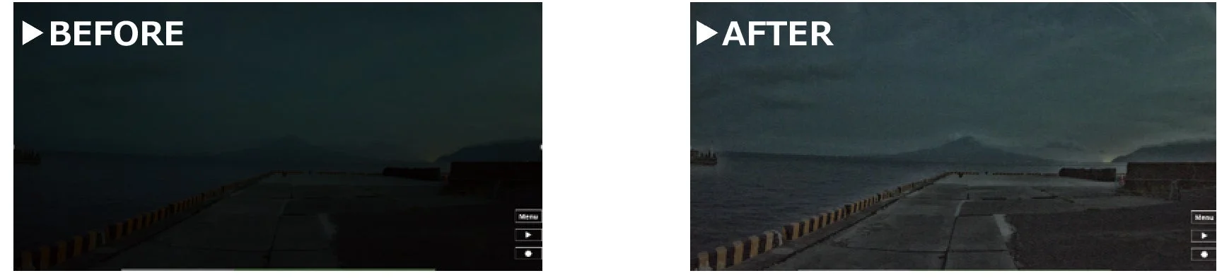 ドライブレコーダー映像のBefore/After比較画像