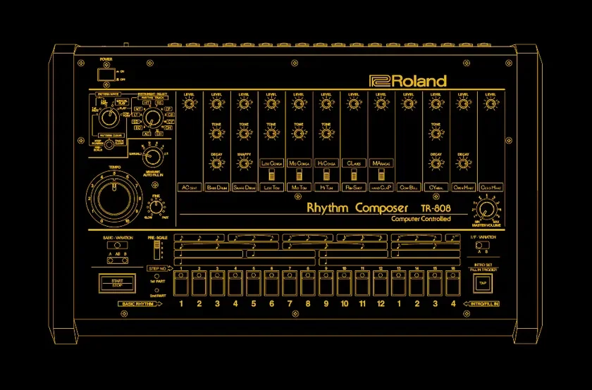 TR-808デザイン・ステッカー
