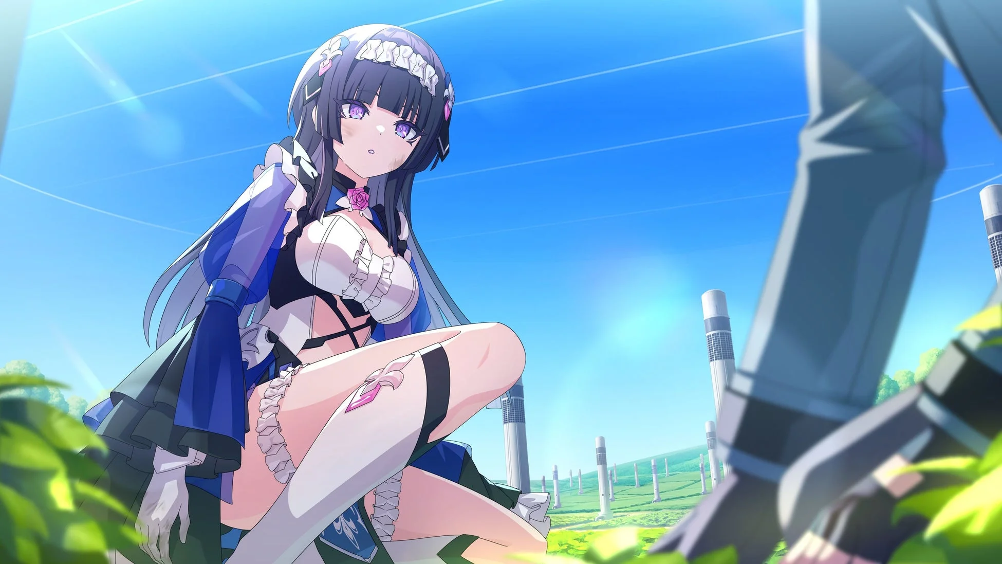 青い衣装のキャラクター
